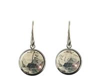 Mitre Peak New Zealand Postage Stamp Earrings